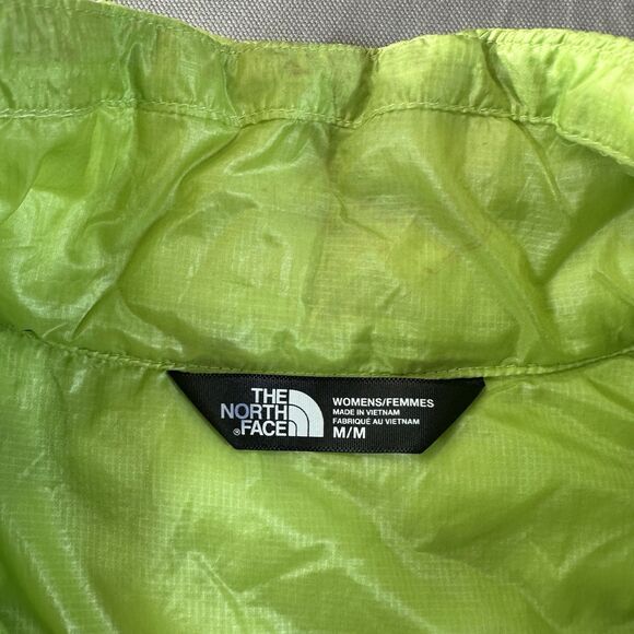 The North Face Thermoball Puffer Jacket Women Size Medium Bright Green Full Zip - Picture 3 of 7